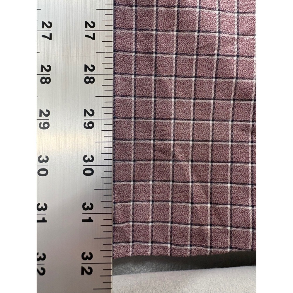 Daniel Cremieux Signature Mens XXL Burgundy Windowpane Cotton Shirt NWT - Picture 9 of 11